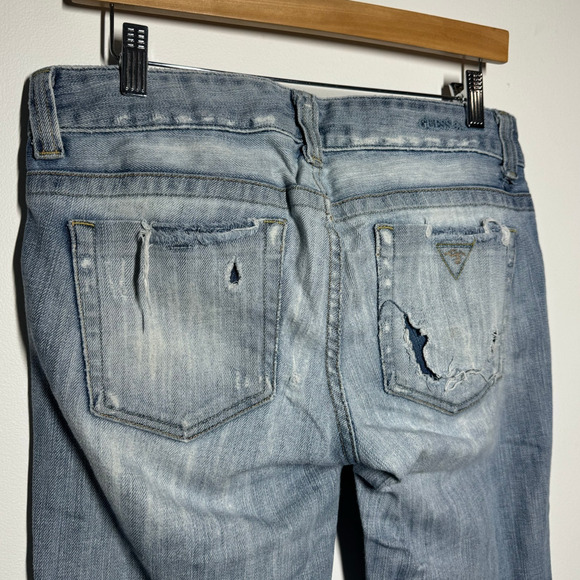 Vintage Guess Women 31 Denim Jeans Made is USA Daredevil Boot Light Cotton - Picture 11 of 13